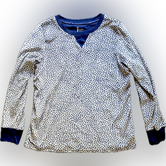 Felina Blue and Gray Long Sleeve Top - Picture 1 of 4